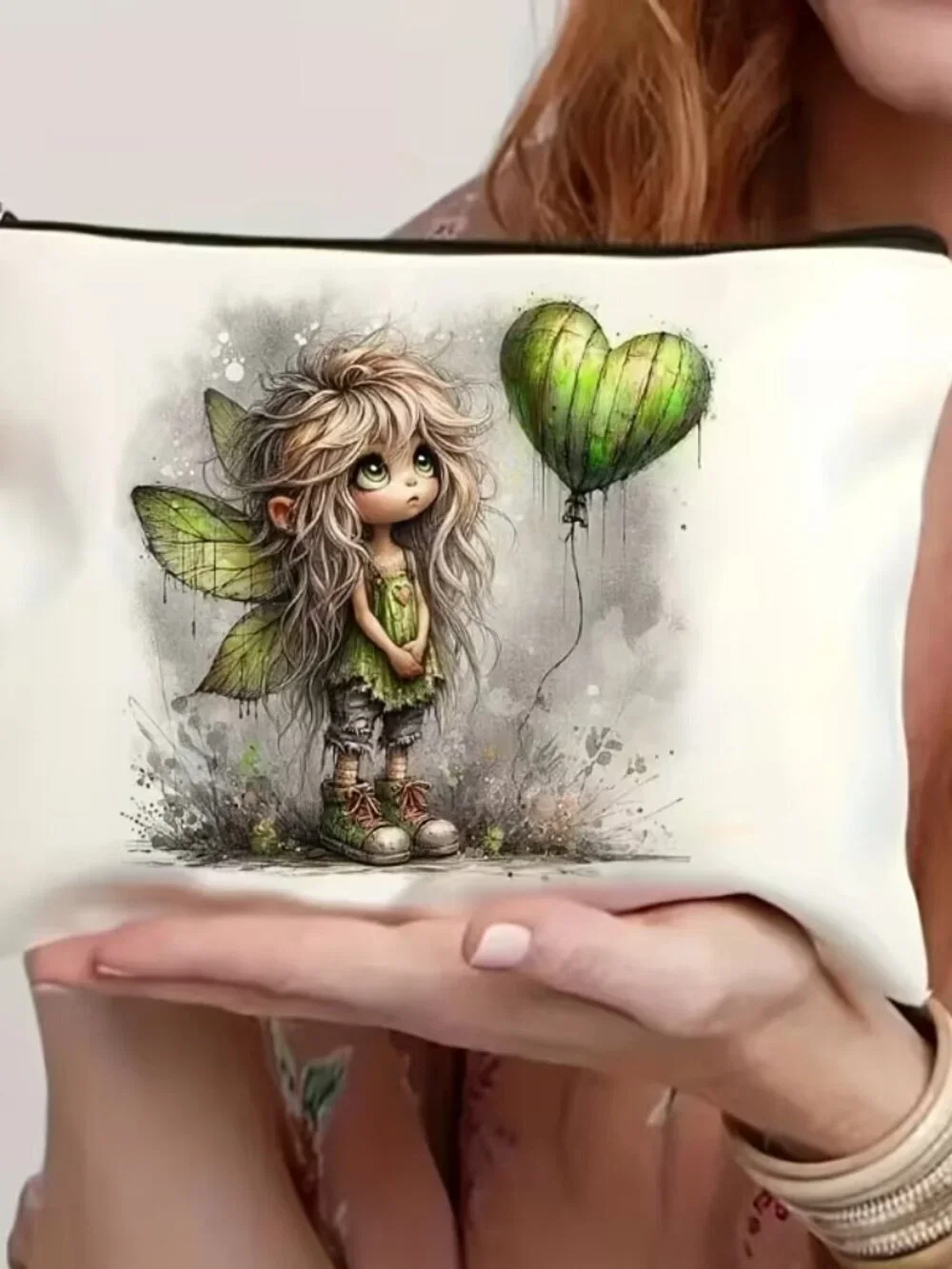 Love Balloon Wings Girl Pattern Makeup Bag